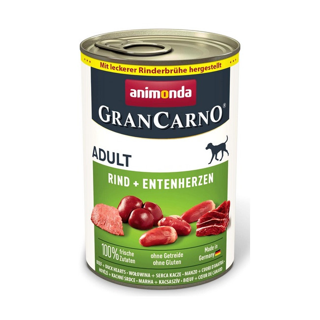 Animonda GranCarno Original Adult Rind Entenherzen Wołowina + Serca kacze puszka 400g