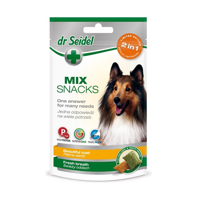 Dr Seidel Smakołyki dla psów 2w1 sierść/oddech 90g