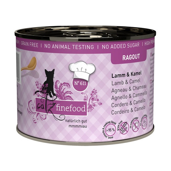 Catz Finefood Ragout N.611 Jagnięcina i Wielbłąd puszka 190g