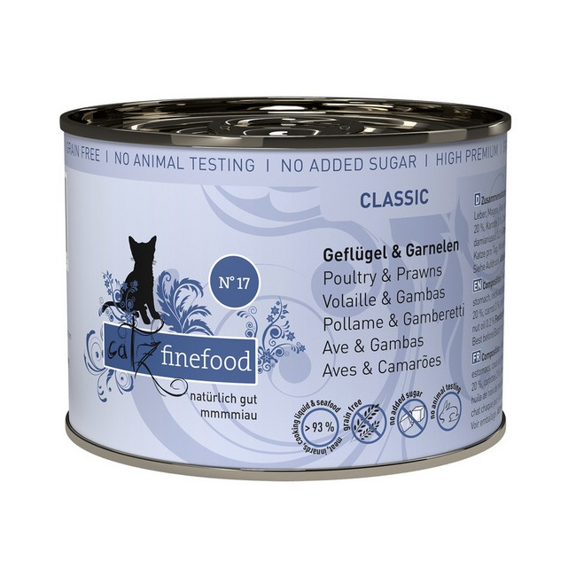 Catz Finefood Classic N.17 Drób i Krewetki puszka 200g