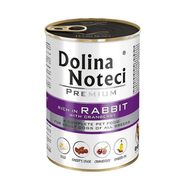 Dolina Noteci Premium Pies Królik i żurawina puszka 400g