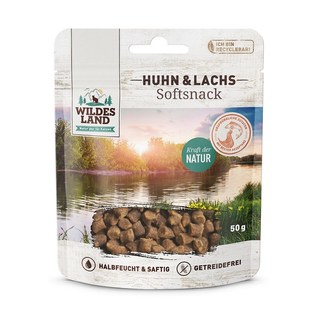 Wildes Land Cat Softsnack Huhn & Lachs 50g