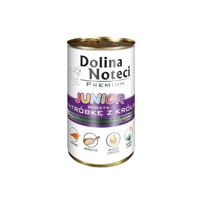 Dolina Noteci Premium Pies Junior Wątróbka z królika puszka 400g