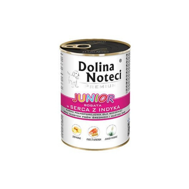Dolina Noteci Premium Pies Junior Serca indyka puszka 400g