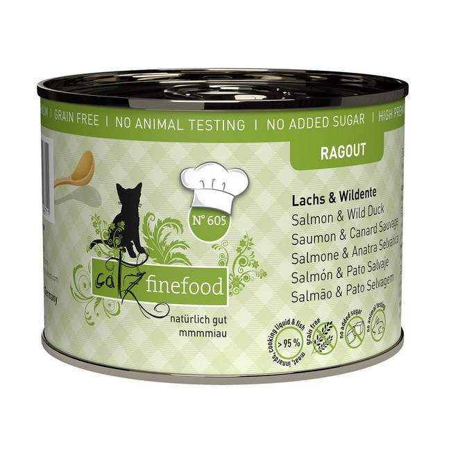 Catz Finefood Ragout N.605 Łosoś i Dzika Kaczka puszka 190g