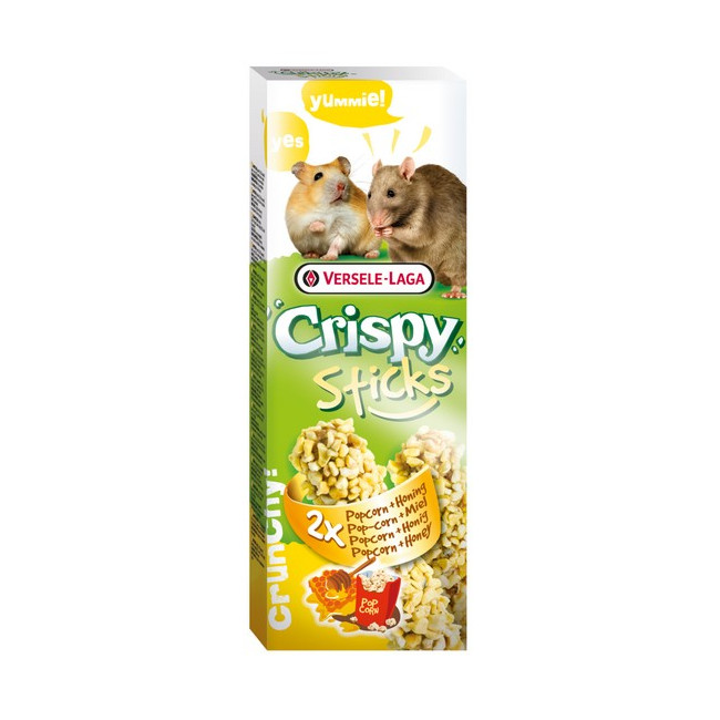 Versele-Laga Crispy Sticks Hamster & Rat Popcorn & Honey - kolby dla chomików i szczurów z popcornem i miodem 110g
