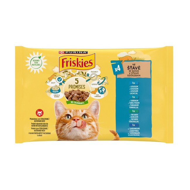 Friskies Mix Rybny w sosie saszetki 4x85g