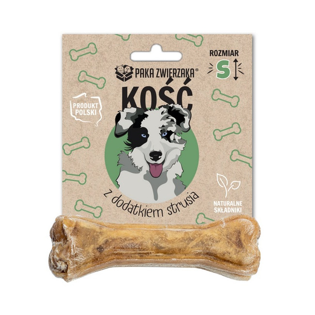 Paka Zwierzaka Kość z dodatkiem strusia S 10cm