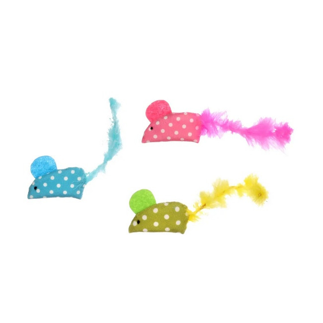 Flamingo Myszka z piórkiem kolor mix