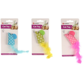 Flamingo Myszka z piórkiem kolor mix