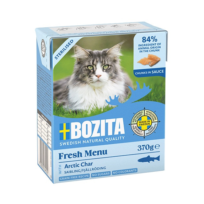 Bozita Sterilised z Pstrągiem górskim kawałki w sosie kartonik 370g