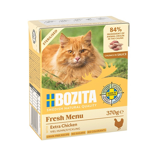 Bozita Sterilised z Extra Kurczakiem kawałki w sosie kartonik 370g