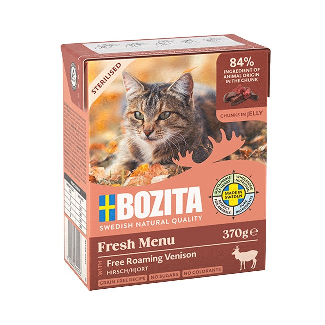 Bozita Sterilised z dziczyzną kawałki w galaretce kartonik 370g