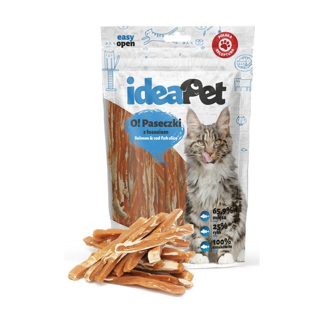 IdeaPet O! Kot Paski z łososiem 60g