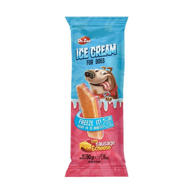 Dr.Zoo Ice Cream lody dla psów - sausage & cheese 50g
