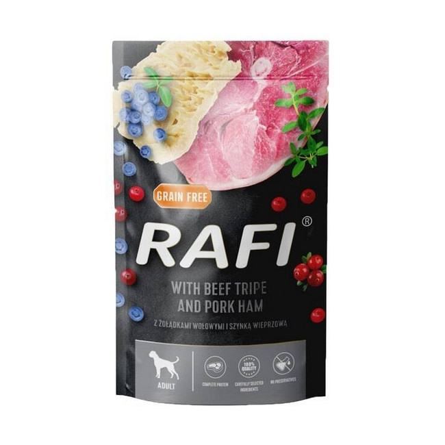 Rafi Pies Żołądki wołowe i szynka wieprzowa saszetka 500g