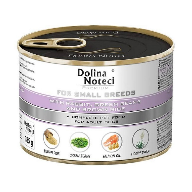 Dolina Noteci Premium Pies Mały Królik, fasolka i ryż brązowy puszka 185g