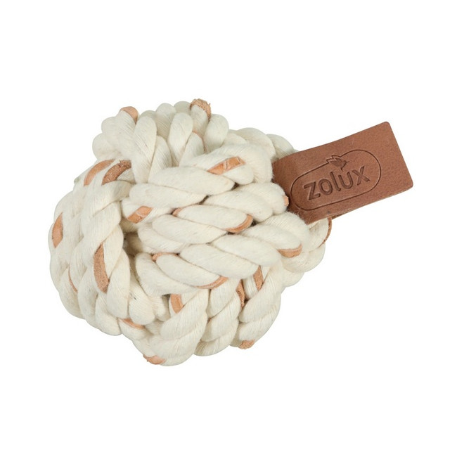 Zolux Zabawka dla psa do aportowania piłka sznurowa Leather Touch 7cm