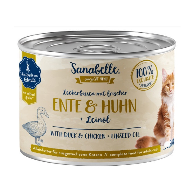 Sanabelle Kaczka, kurczak i olej lniany puszka 195g