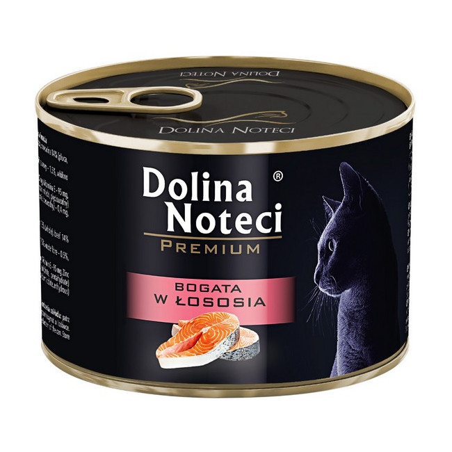 Dolina Noteci Premium Kot Bogata w łososia puszka 185g