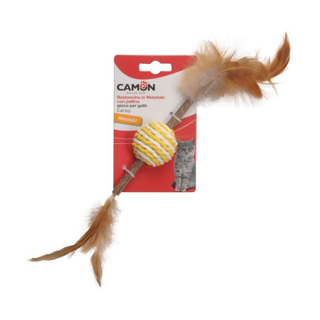 Camon Cat Toy Matatabi z kulą i piórkami