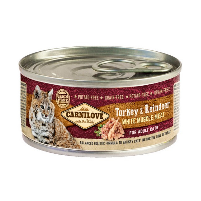 Carnilove Cat Turkey & Reindeer - indyk i renifer puszka 100g