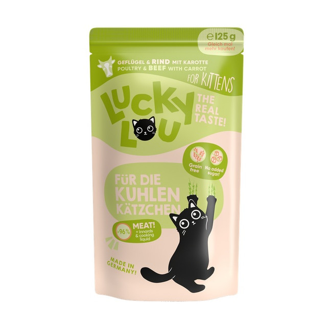 Lucky Lou Lifestage Kitten Drób i wołowina saszetka 125g