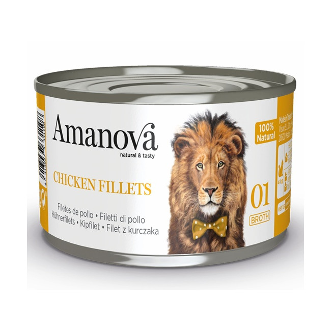 Amanova Cat Chicken Fillets - kurczak w bulionie puszka 70g [01]
