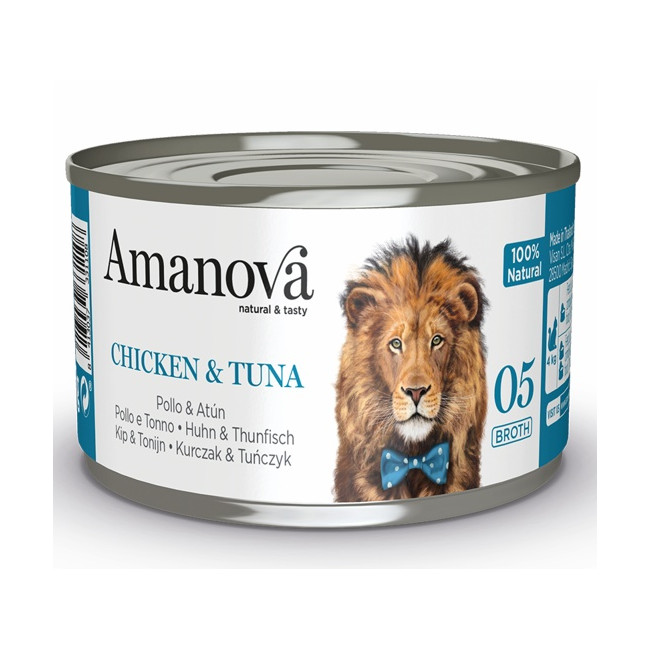 Amanova Cat Chicken & Tuna - kurczak i tuńczyk w bulionie puszka 70g [05]