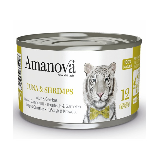 Amanova Cat Tuna & Shrimps - tuńczyk i krewetki w bulionie puszka 70g [12]