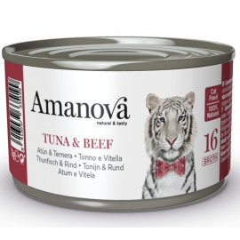 Amanova Cat Tuna & Beef - tuńczyk i wołowina w bulionie puszka 70g [16]