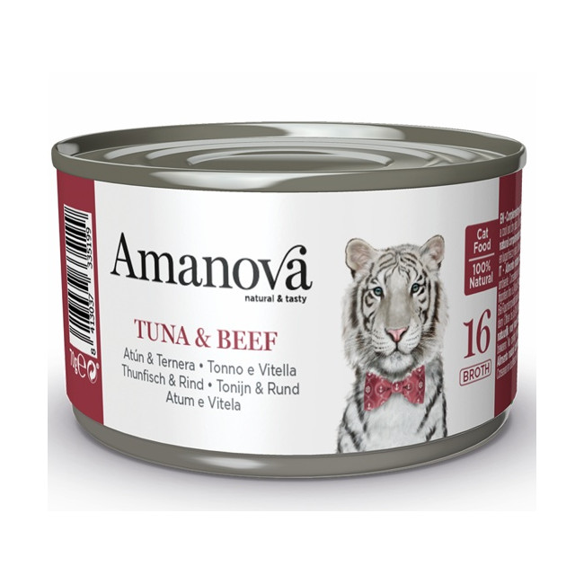 Amanova Cat Tuna & Beef - tuńczyk i wołowina w bulionie puszka 70g [16]