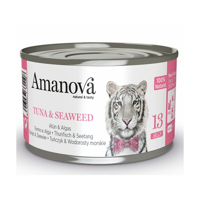 Amanova Cat Tuna & Seaweed - tuńczyk i wodorosty w galaretce puszka 70g [13]