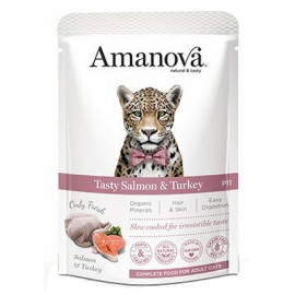 Amanova Cat Tasty Salmon & Turkey - łosoś i indyk saszetka 85g [P11]