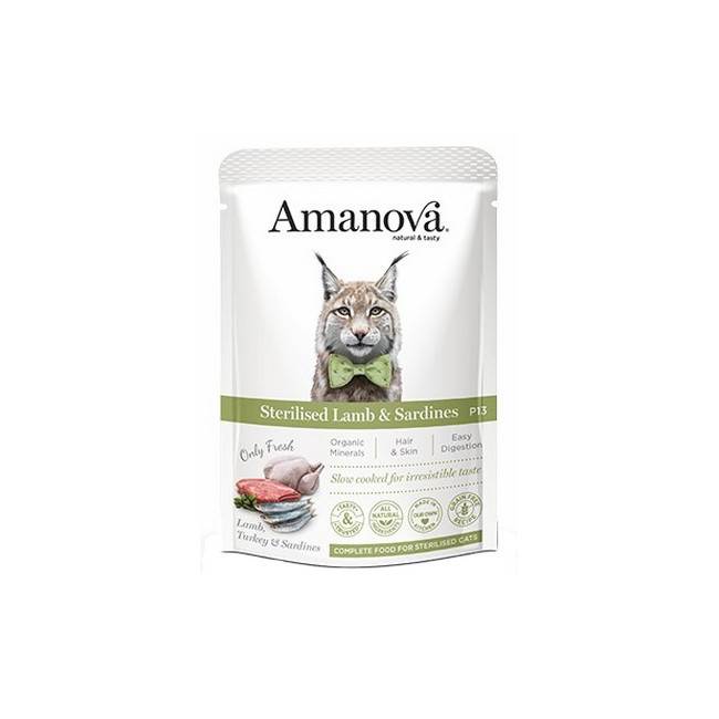 Amanova Cat Sterilised Lamb & Sardines - jagnięcina i sardynki saszetka 85g [P13]