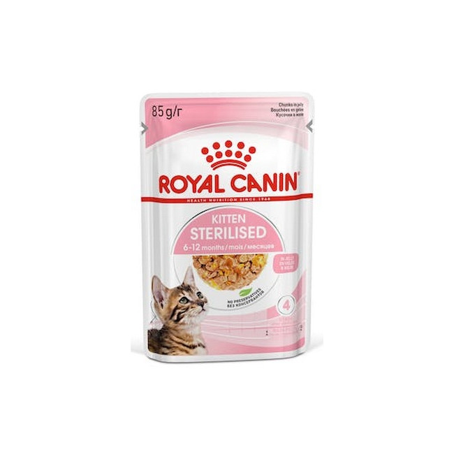 Royal Canin Kitten Sterilised karma mokra w galaretce dla kociąt od 6 do 12 miesiąca życia, sterylizowanych saszetka 85g
