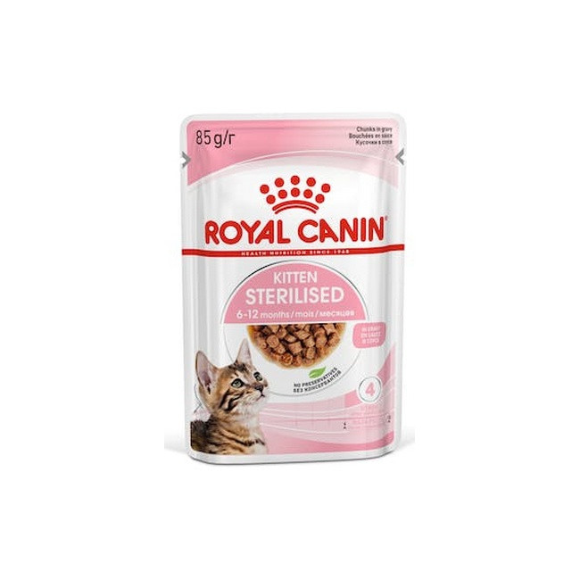 Royal Canin Kitten Sterilised karma mokra w sosie dla kociąt od 6 do 12 miesiąca życia, sterylizowanych saszetka 85g