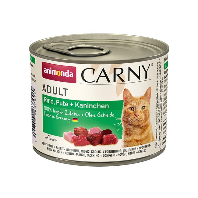 Animonda Carny Adult Wołowina, Indyk + Królik puszka 200g