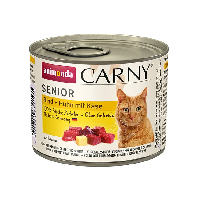Animonda Carny Senior Wołowina, Kurczak + Ser puszka 200g