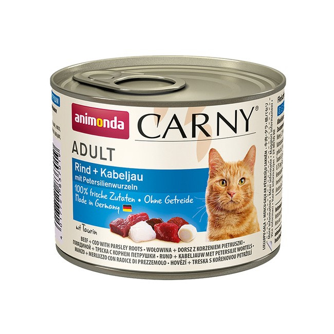 Animonda Carny Adult Wołowina, Dorsz + Korzeń pietruszki puszka 200g