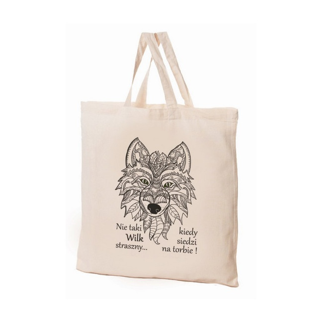Torba bawełniana 38x42x10cm Zwierzaki - wilk