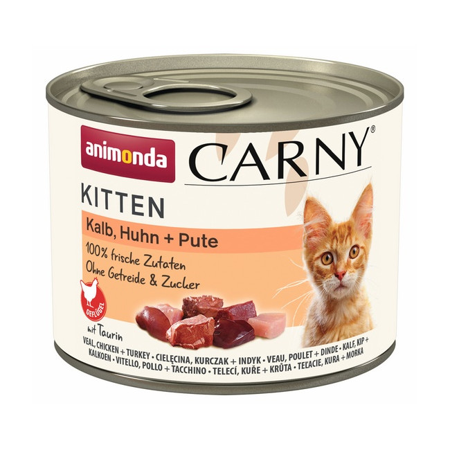 Animonda Carny Kitten Cielęcina + Kurczak + Indyk puszka 200g