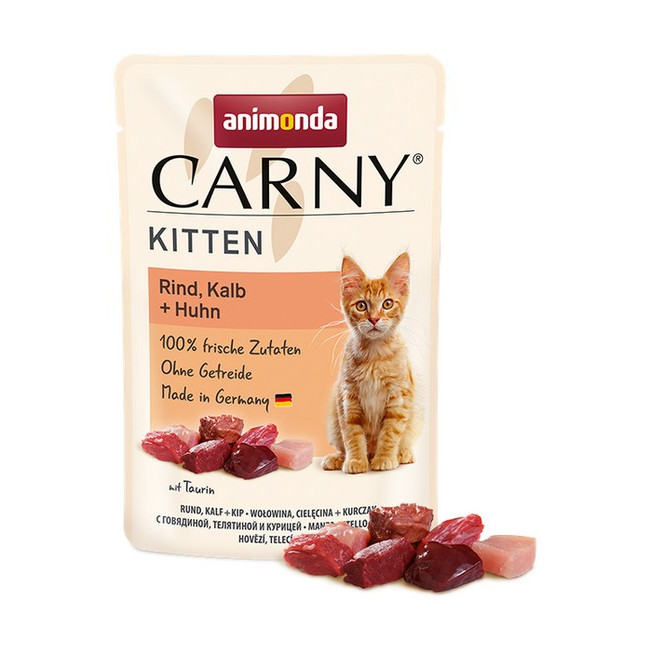 Animonda Carny Kitten Wołowina, Cielęcina + Kurczak saszetka 85g