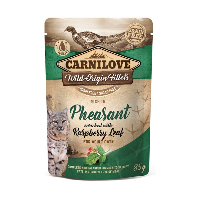 Carnilove Cat Pheasant & Raspberry Leaves - bażant i liście maliny saszetka 85g