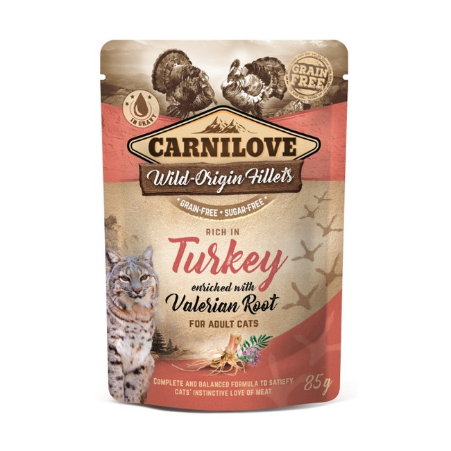 Carnilove Cat Turkey & Valerian Root - indyk i waleriana saszetka 85g