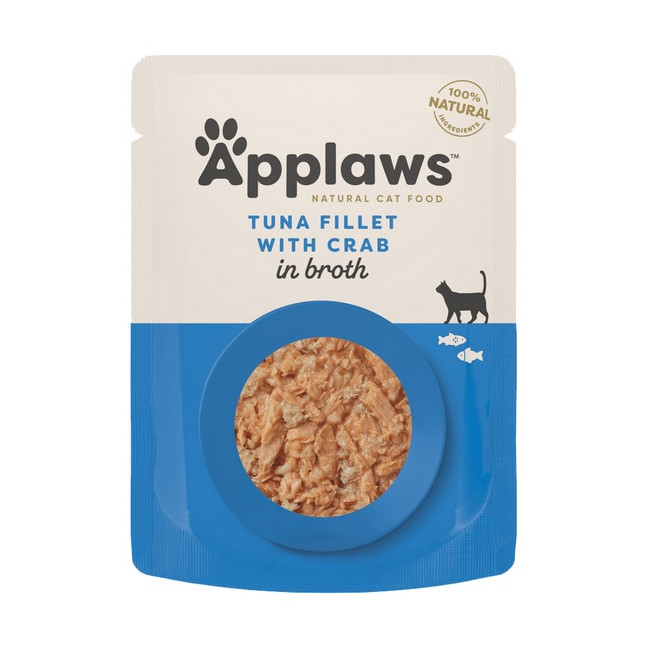 Applaws saszetka dla kota Tuńczyk z Krabem w rosole 70g