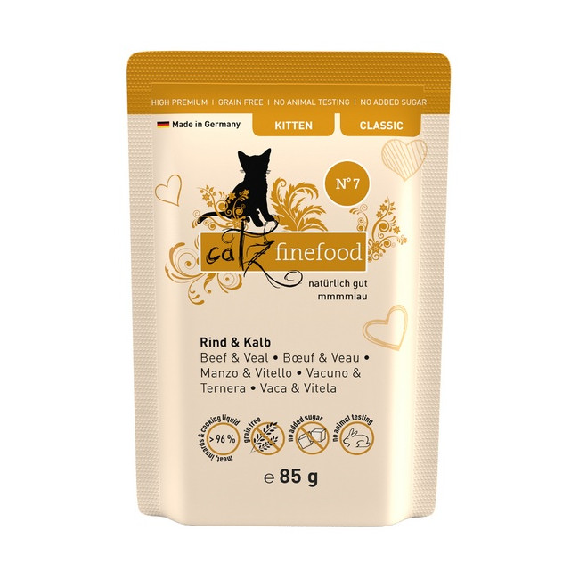 Catz Finefood Classic Kitten N.07 Wołowina i cielęcina saszetka 85g