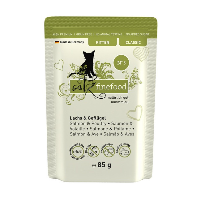Catz Finefood Classic Kitten N.05 Łosoś i drób saszetka 85g