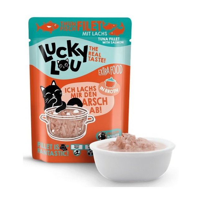 Lucky Lou Extrafood Tuńczyk & łosoś w bulionie saszetka 70g