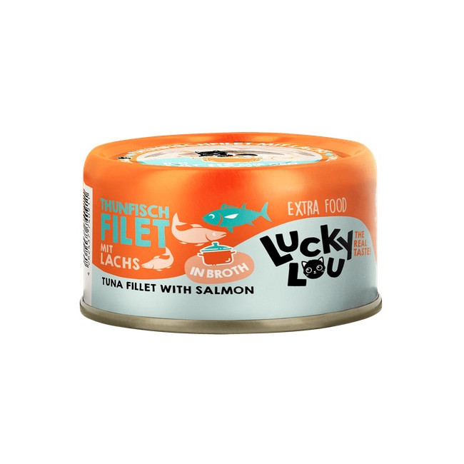 Lucky Lou Extrafood Tuńczyk & łosoś w bulionie puszka 70g